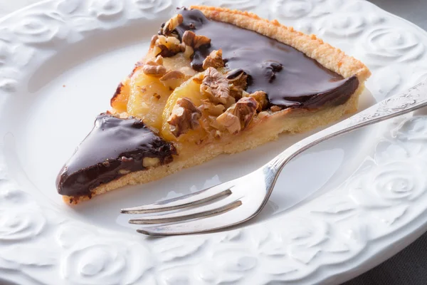 Pears chocolate tart — Stock Photo, Image