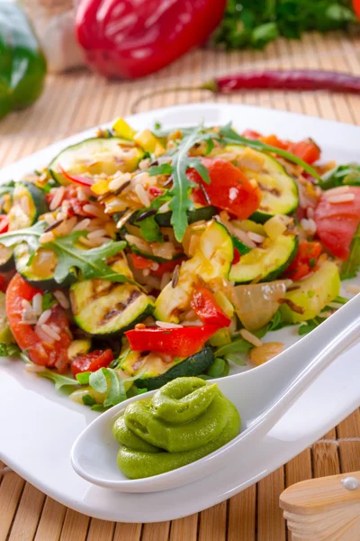 Vegetables  with wild rice — Stock Photo, Image