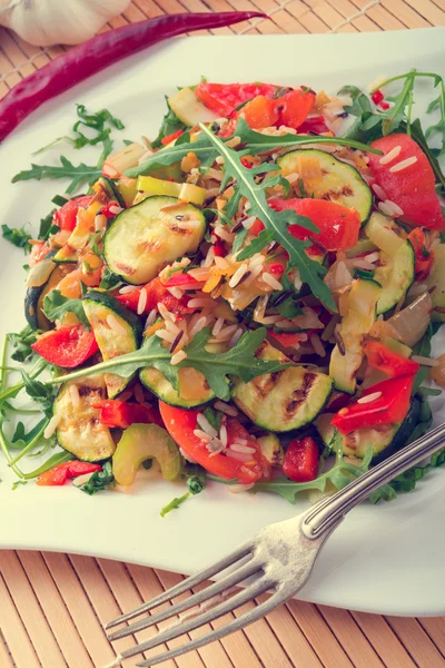 Vegetables  with wild rice — Stock Photo, Image