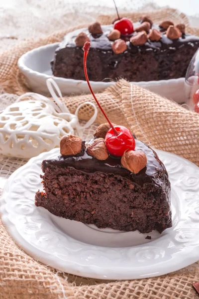 Chocolate Walnut cake — Stock Photo, Image