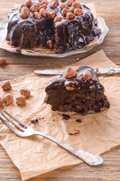 Čokoládové ořechový dort — Stock fotografie
