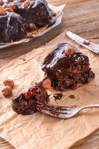 Čokoládové ořechový dort — Stock fotografie