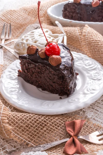 Çikolatalı cevizli kek — Stok fotoğraf