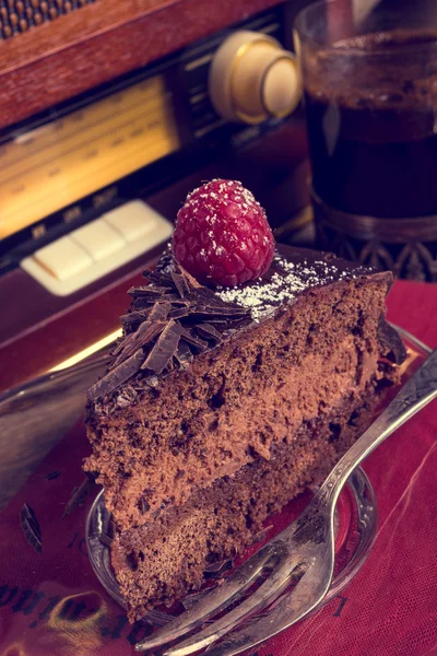 Chocolate cake and Turkish coffee — Stock Photo, Image