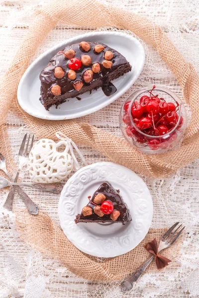 Gâteau aux noix au chocolat — Photo