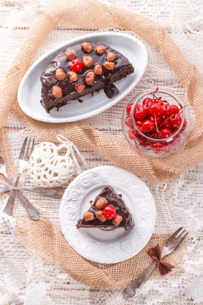 Pastel de nuez de chocolate —  Fotos de Stock