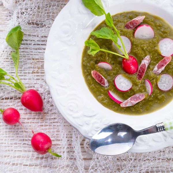 Green radish soup — Stock Photo, Image