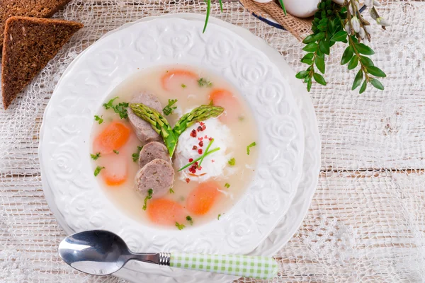 Lucido borscht bianco — Foto Stock