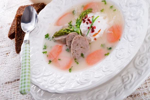 Polish white borscht — Stock Photo, Image