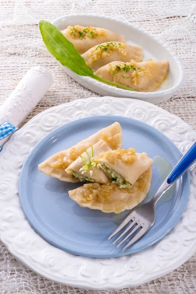 Dumplings med ramslök — Stockfoto