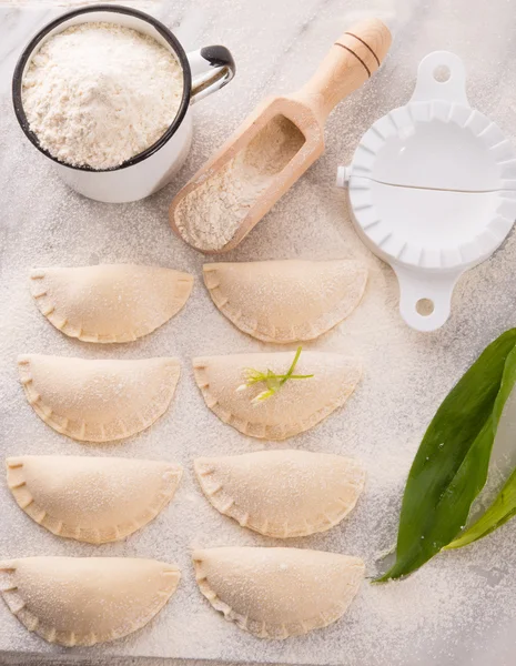 Dumplings med ramslök — Stockfoto