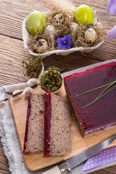 Purifica a torta com cogumelos — Fotografia de Stock