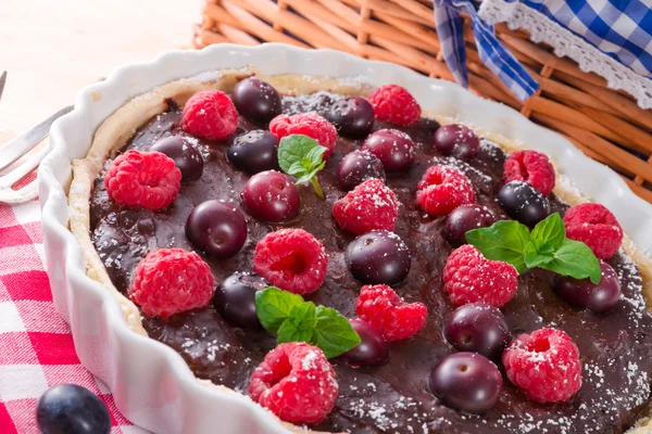 Chocolate tartelette — Stock Photo, Image