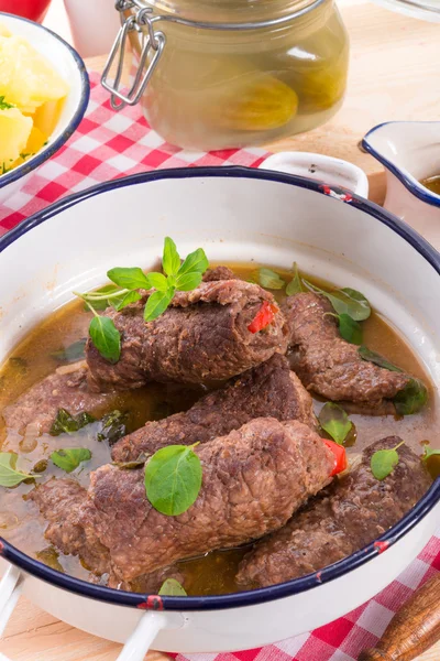 Beef rouladen — Stock Photo, Image