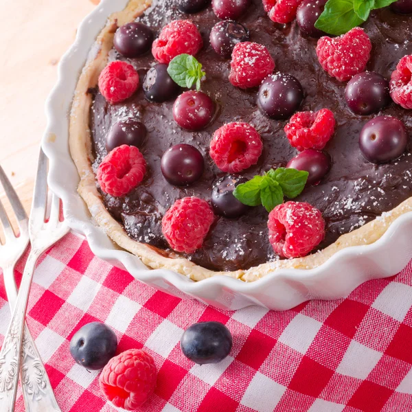 Chocolate tartelette — Stock Photo, Image