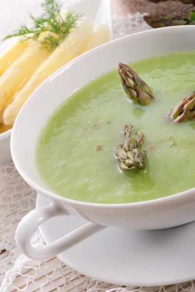 Green asparagus soup — Stock Photo, Image