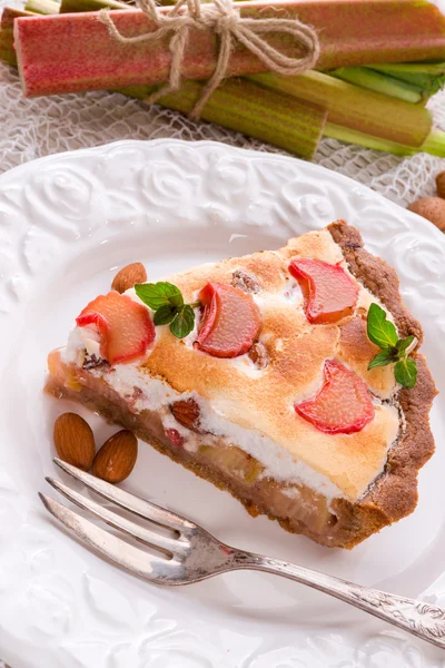 Rhubarb cake — Stock Photo, Image