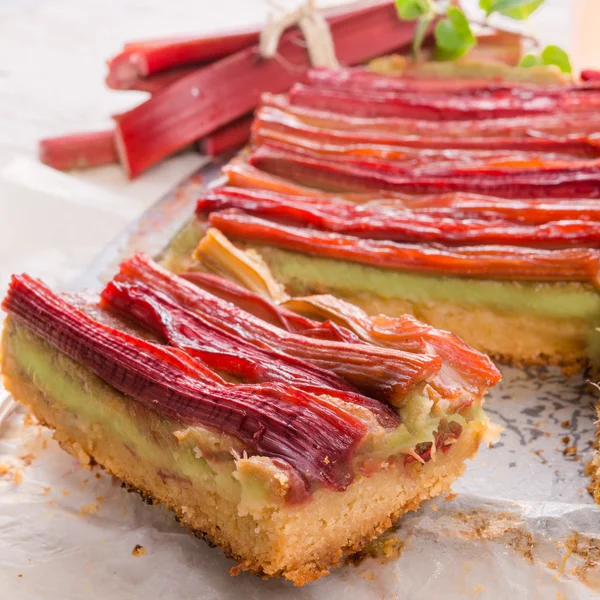 Rhubarb cake — Stock Photo, Image