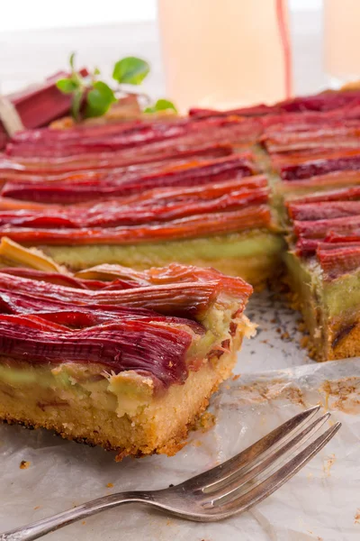 Rhubarb cake — Stock Photo, Image