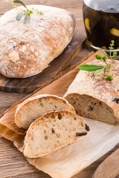 Ciabatta di oliva fatta in casa — Foto Stock