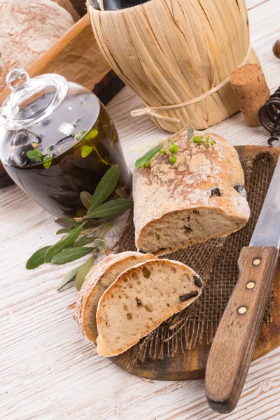 Home-made olive ciabatta — Stock Photo, Image
