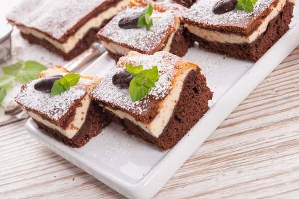 초콜릿 치즈 케이크 — 스톡 사진