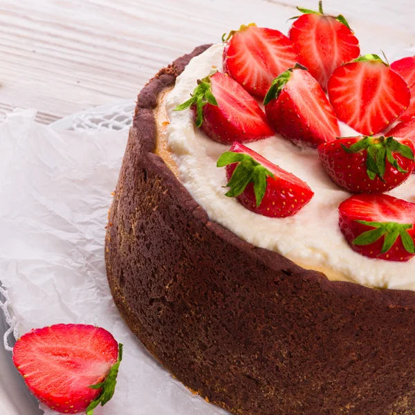 Strawberry cheese cake — Stock Photo, Image