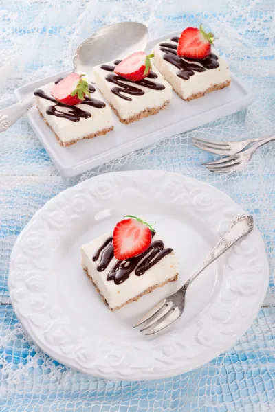 Chocolate de morango Cheesecake — Fotografia de Stock