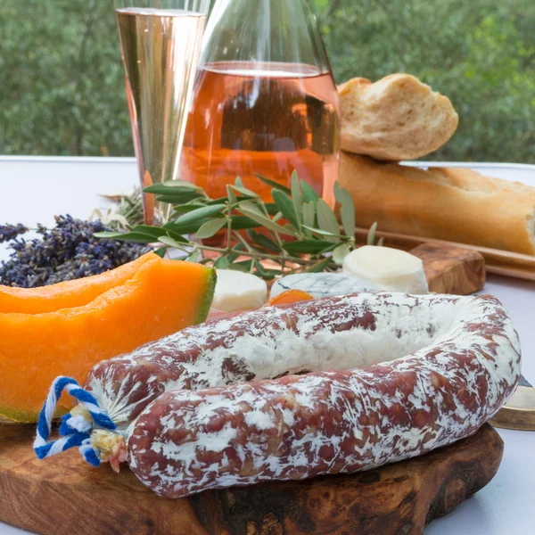 Cheese- ham plate A la Provence — Stock Photo, Image