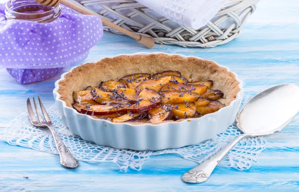 Tarte de nectarina com mel — Fotografia de Stock