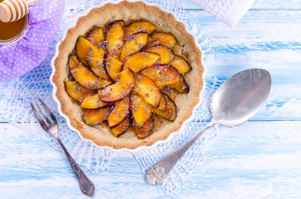 Tarte de nectarina com mel — Fotografia de Stock