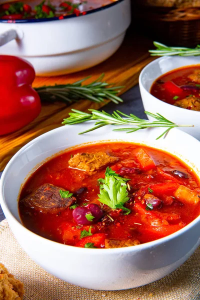 Spicy Mexican Style Beef Beans — Stock Photo, Image