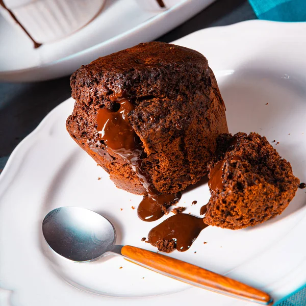 Läckra Chokladmuffins Med Chokladchips — Stockfoto