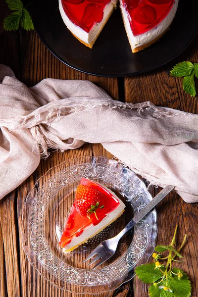 Creamy Cheesecake Strawberries — Stock Photo, Image