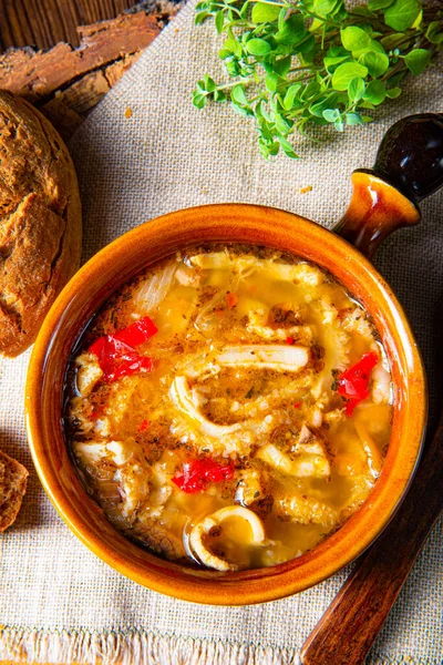 Sopa Picante Con Pimentón Rojo — Foto de Stock