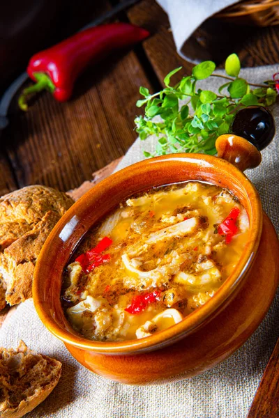 Sopa Picante Con Pimentón Rojo — Foto de Stock