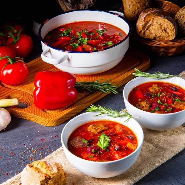 Spicy Mexican Style Beef Beans — Stock Photo, Image