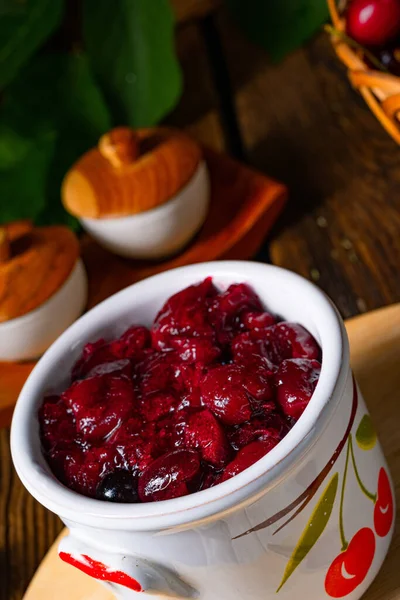 Classic Homemade Cherry Jam — Stock Photo, Image