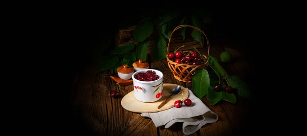 Classic Homemade Cherry Jam — Stock Photo, Image