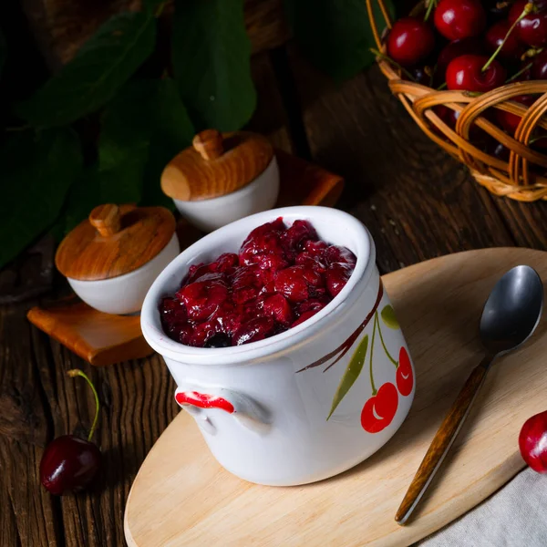 Classic Homemade Cherry Jam — Stock Photo, Image