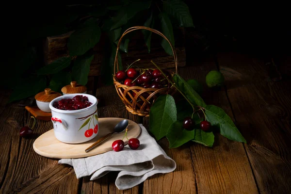 Classic Homemade Cherry Jam — Stock Photo, Image