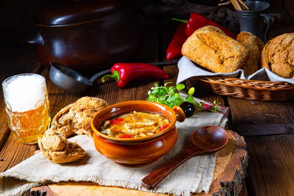 Sopa Picante Con Pimentón Rojo — Foto de Stock