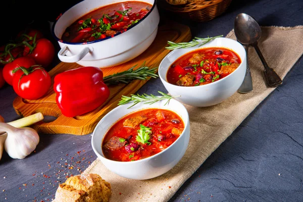 Spicy Mexican Style Beef Beans — Stock Photo, Image