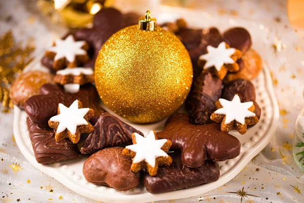 Decorated Christmas Table Sweets — Stock Photo, Image