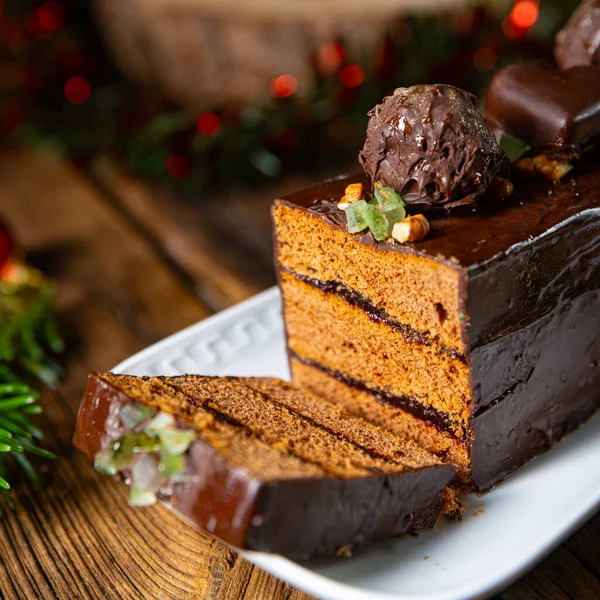 Weihnachten Lebkuchen Mit Marmelade Gefüllt — Stockfoto