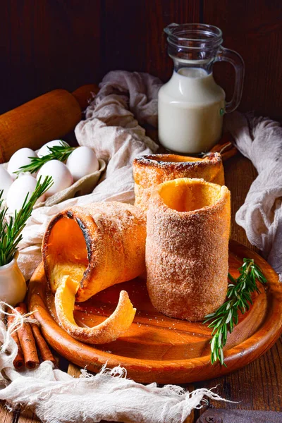 Trdelnik Una Pasticceria Tradizionale Originaria Della Slovacchia Della Repubblica Ceca — Foto Stock