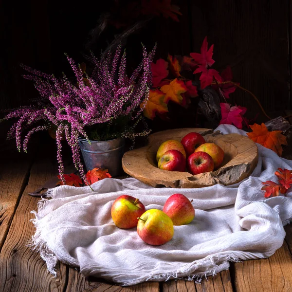 Свіже Зібране Яблуко Фруктовій Мисці — стокове фото