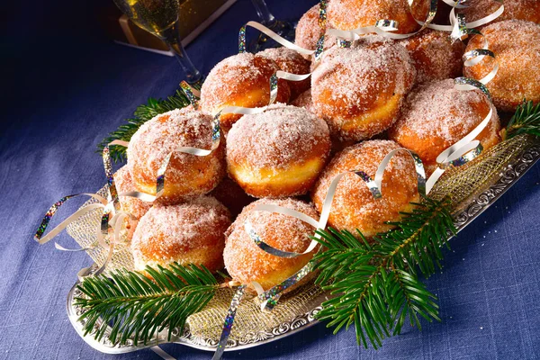Deliciosos Donuts Cheios Panquecas Berlim — Fotografia de Stock