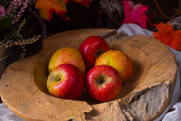 Свіже Зібране Яблуко Фруктовій Мисці — стокове фото
