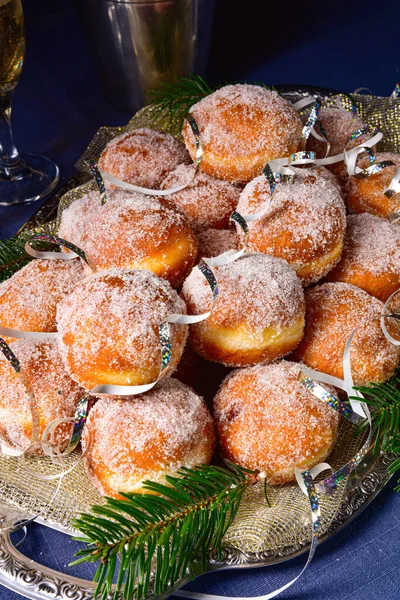 Deliciosos Donuts Cheios Panquecas Berlim — Fotografia de Stock